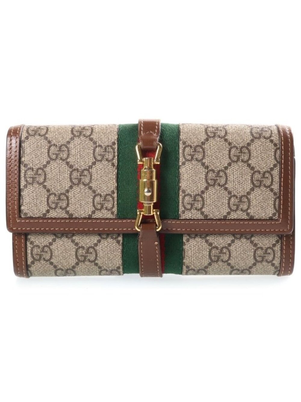 Gucci GG Marmont Jackie 1961 Chain Shoulder Bag Wallet Brown Leather Gold